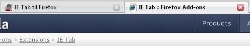 IE Tab med FF tab og IE tab på samme tid.